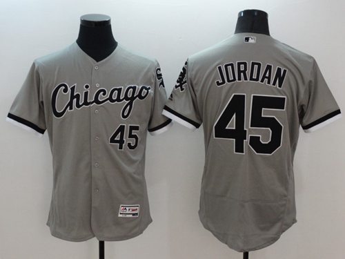 White Sox #45 Michael Jordan Grey Flexbase Authentic Collection Stitched MLB Jersey